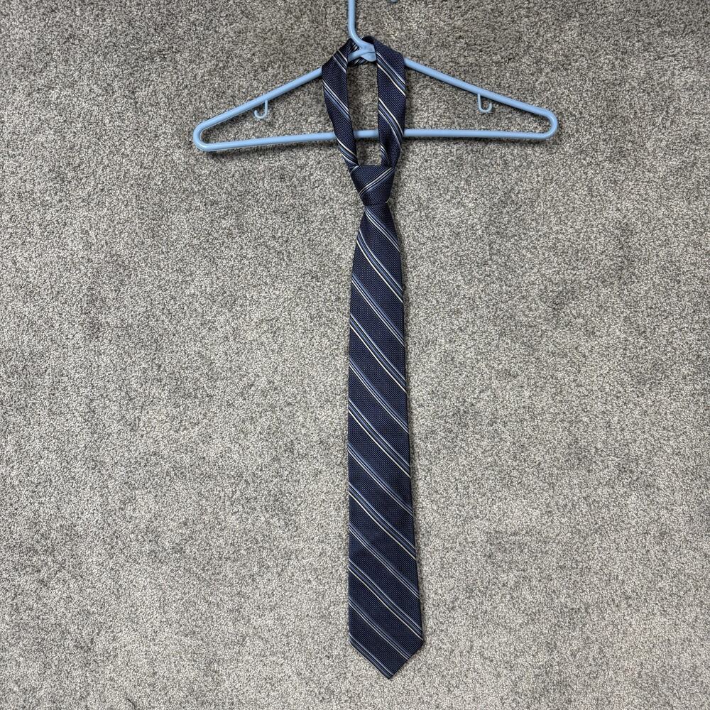 Bruno Piattelli Roma Tie Mens XL Blue Striped Silk Extra Long Classic Woven